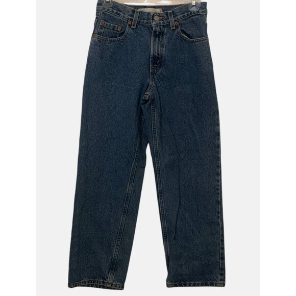 Levi's 550 Boys Relaxed Fit Regular Jeans Size 14 W27 L27 Blue Boot Leg Pockets - Picture 1 of 9